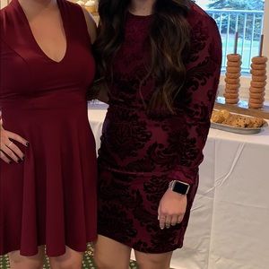 maroon • long sleeve holiday dress •